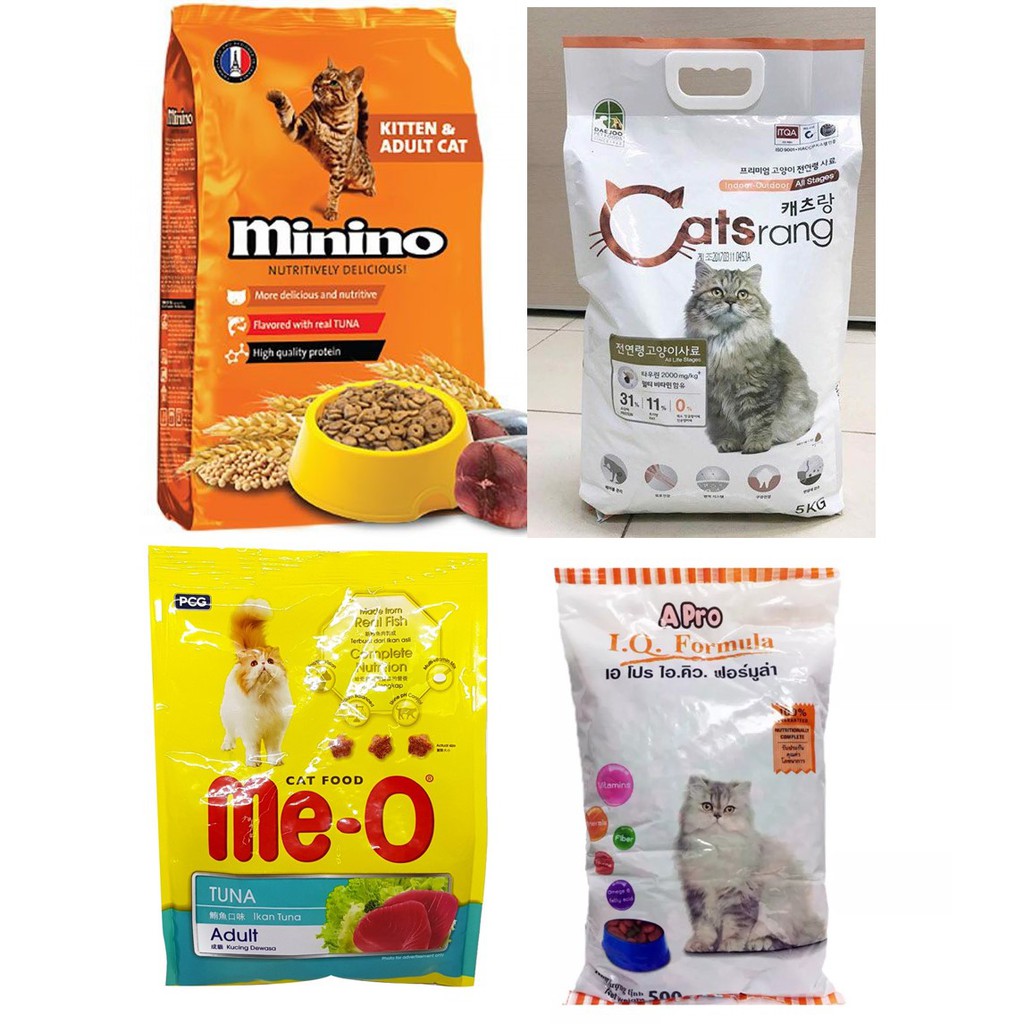 Thức ăn dạng hạt cho mèo (8 loại) Minino - Me-O Apro IQ Catsrang thức ăn khô cho mèo mọi lứa tuổi