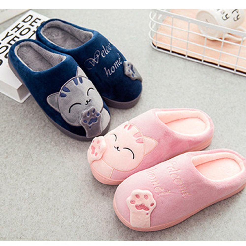 1 Đôi Dép Bông Cotton Nhung Mềm Giữ Ấm Mùa Đông