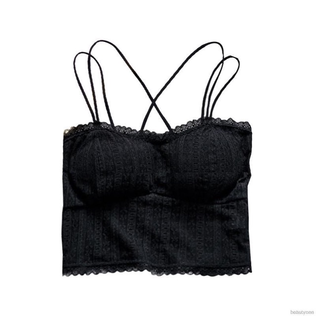 Bra hai dây ren đen- trắng
