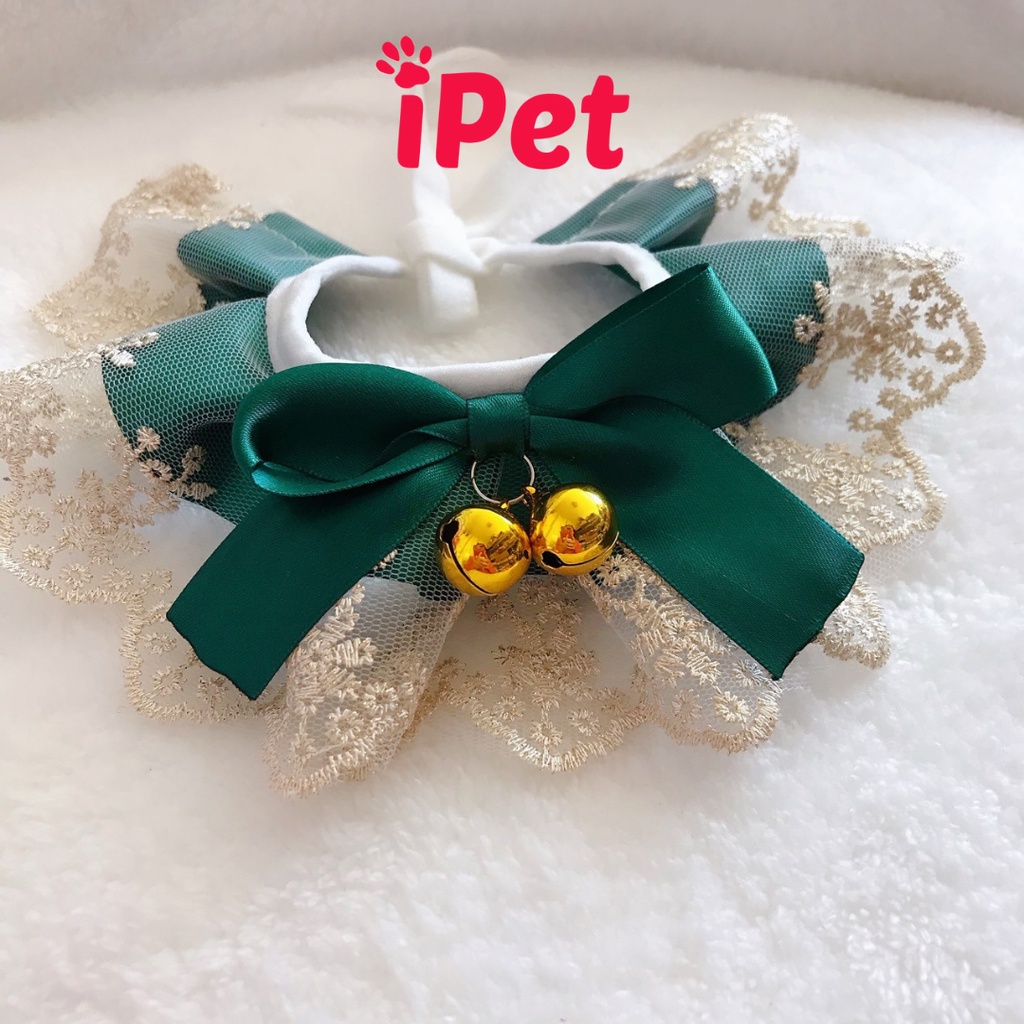 Vòng Cổ Yếm Ren Kèm Chuông Dễ Thương Cho Thú Cưng Chó Mèo - iPet Shop