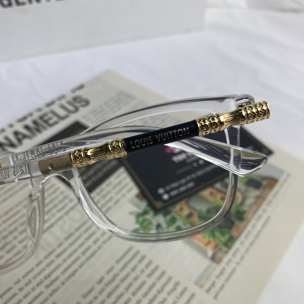 Kính mắt lv cao cấp nam nữ thay tròng cận được trắng đen | BigBuy360 - bigbuy360.vn