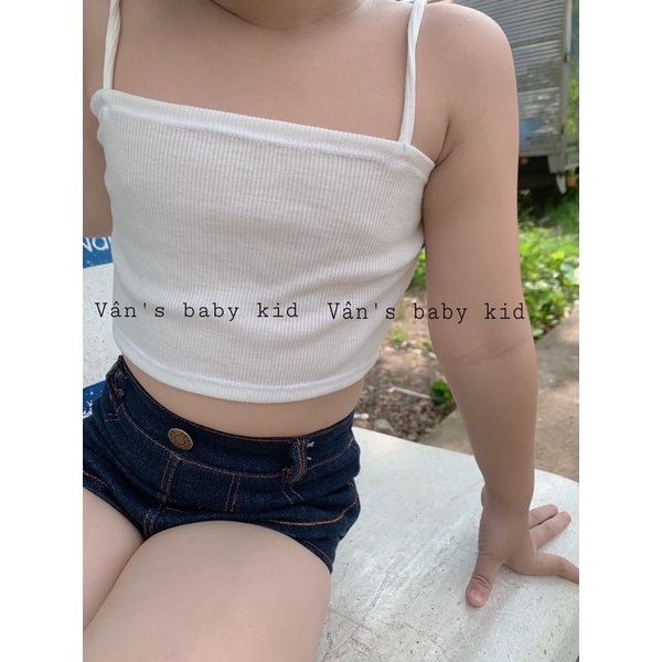 Áo croptop 2 dây bé gái