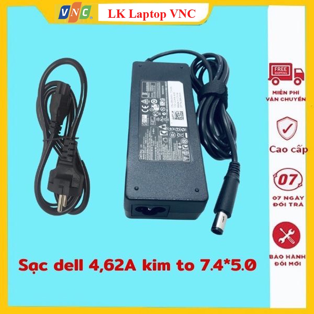 Sạc laptop dell 4,62A chân kim to 7.4 *5.0mm, sạc máy tính 90W zin cao cấp