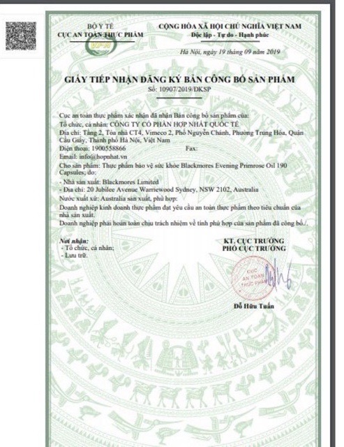 VIÊN UỐNG TINH DẦU HOA ANH THẢO BLACKMORE EVENING PRIMROSE OIL CỦA ÚC