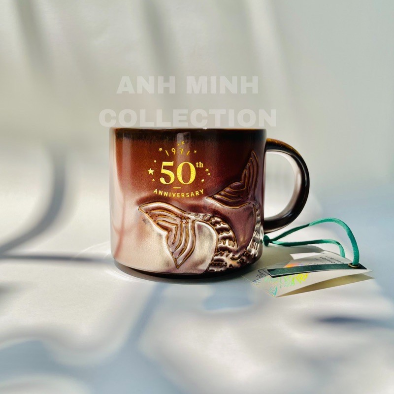 CỐC SỨ STARBUCKS MUG CERAMIC 50th ANNIVERSARY SIREN TAIL