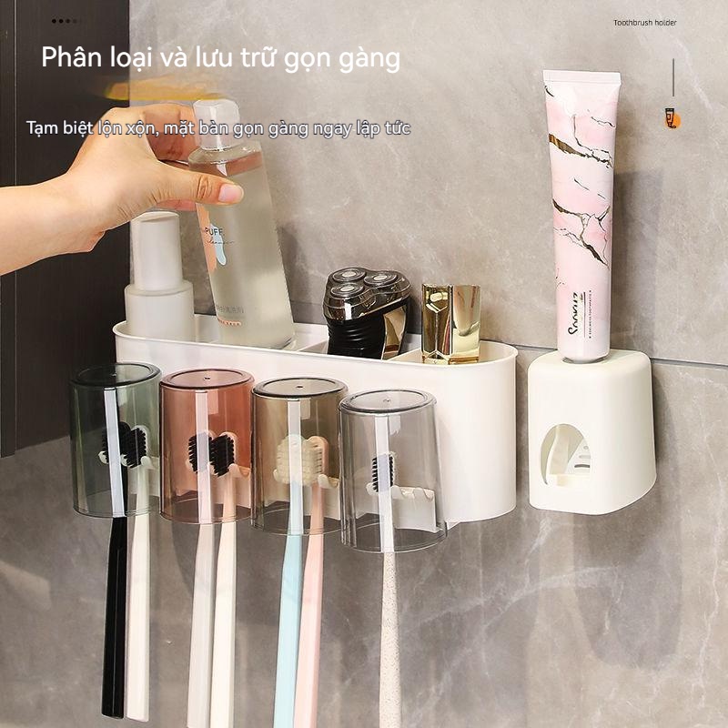 Giá Đỡ Bàn Chải Đánh Răng Tự Động Không Cần Khoan Tiện Dụng