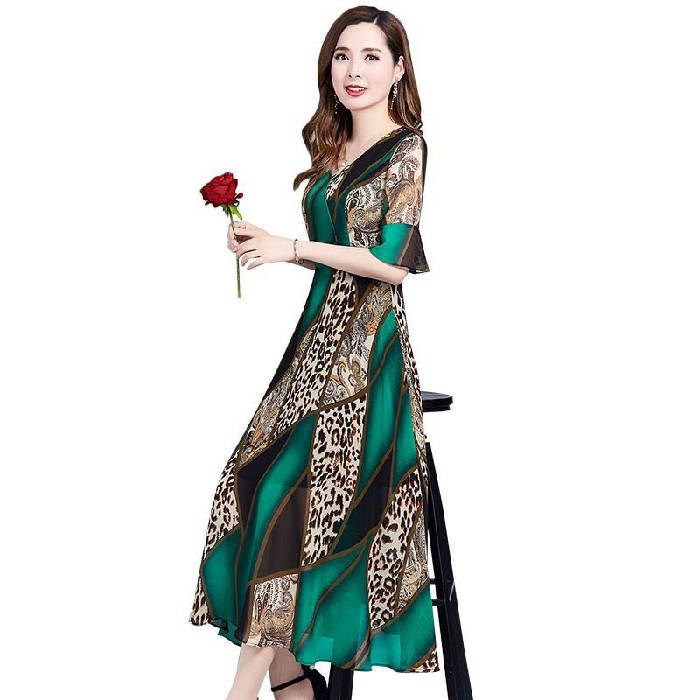 Đầm Dài Họa Tiết Da Báo Thời Trang Hè 2021 Cho Nữ | BigBuy360 - bigbuy360.vn