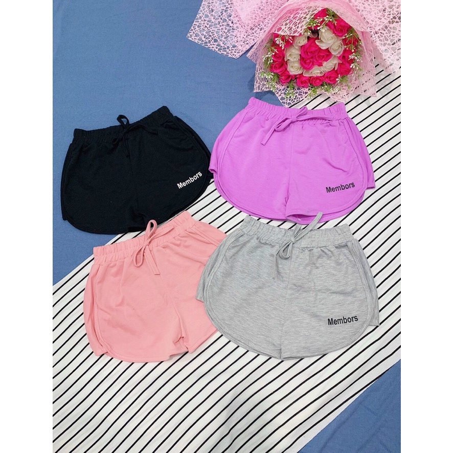 Quần shorts thể thao in chữ Mem cực xinh , chất thun da cá mềm mịn ( ảnh thật )