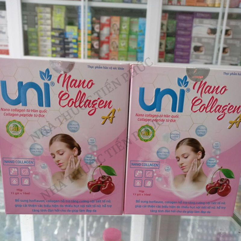 UNI NaNo Collagen - A++  Làm đẹp da, tăng cường nội tiết tố.Hộp 15 gói