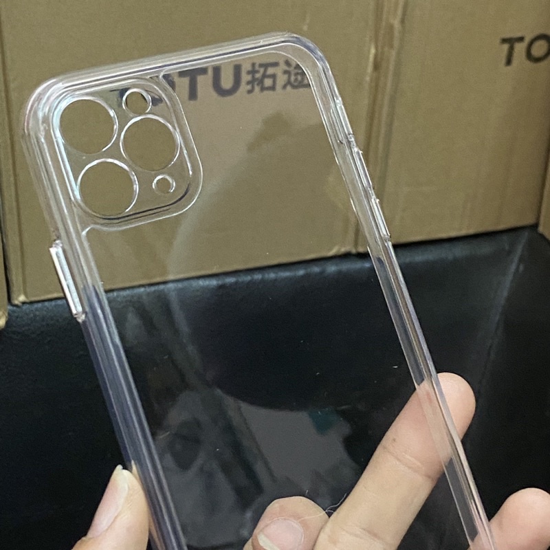 Ốp lưng trong suốt gờ bảo vệ camera chống sốc đủ dòng 7plus đến 13promax