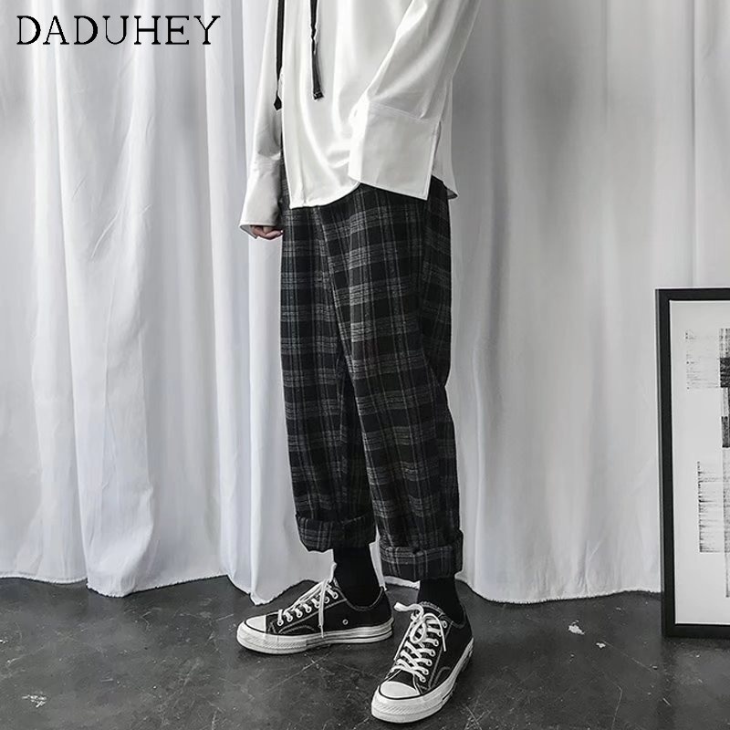Quần âu DaDuHey mùa hè 2022 mới kẻ sọc ống rộng thời trang retro Hàn Quốc cho nữ