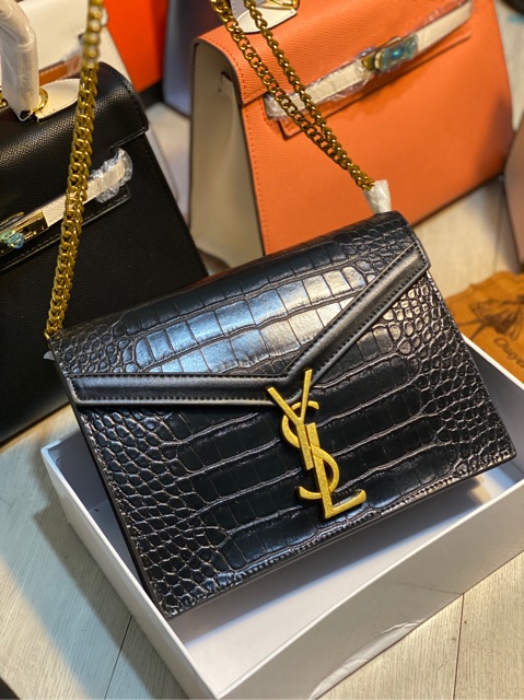 Giảm Giá Túi Y S L Bì Thư Da Răn Size 19-22 Fullbox - Beecost