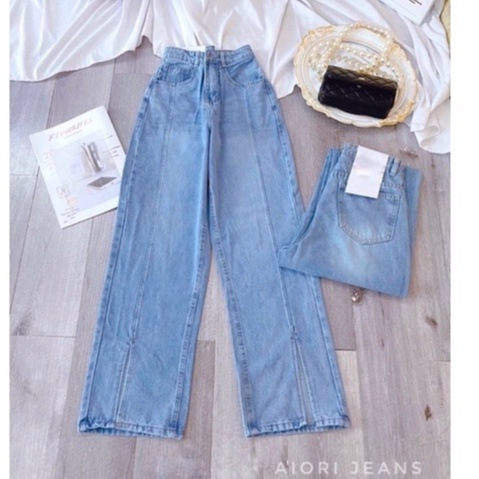[Mã SRAPR8703 giảm 50% tối đa 20k đơn 0Đ] Quần Jean Nữ AIORI Ống Rộng Lưng Cao Trơn Jeans Ống Suông Cạp Cao_AJ3391 | BigBuy360 - bigbuy360.vn