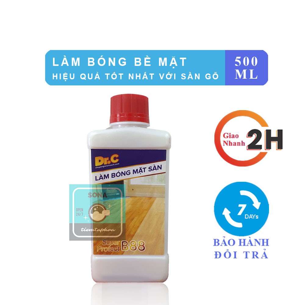 Đánh bóng sàn gỗ Dr.C B88 500ML/1L bảo dưỡng chống trơn trượt phục hồi độ bóng tạo lớp bảo vệ sàn gỗ