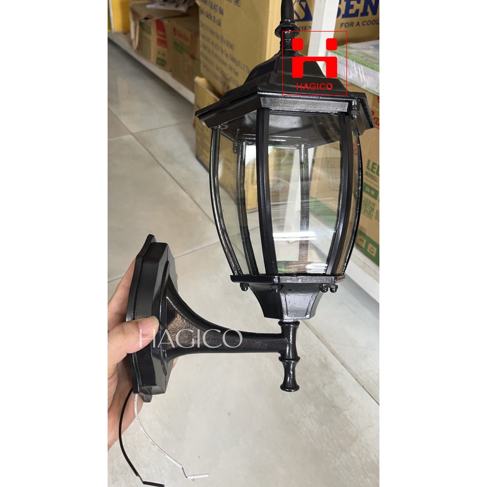 Đèn vách gắn tường trang trí ngoài trời 168 lục giác kính cong