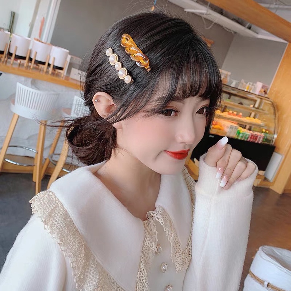 Set Kẹp Tóc Mái Chuỗi Xích Kẹp Tóc Hàn Quốc Phong Cách Tiểu Thư Sang Chảnh Mainia Shop