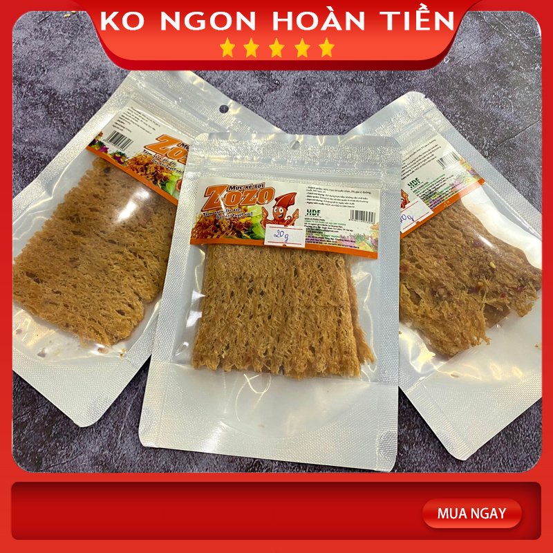[Khô mực cán tẩm gia vị đồ ăn vặt] Mực cán tẩm gia vị ZOZO size mini tiện dụng  20g - Khô gà lá chanh Cooky