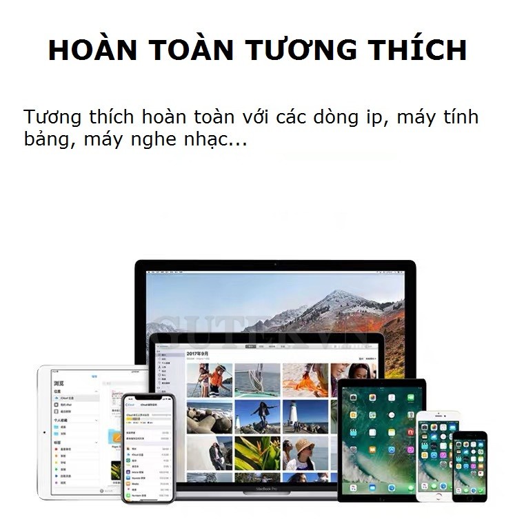 Dây cáp chuyển đổi tai nghe cổng giắc 3.5mm sang chân cắm Iight kèm cổng sạc an toàn-Gutek A3