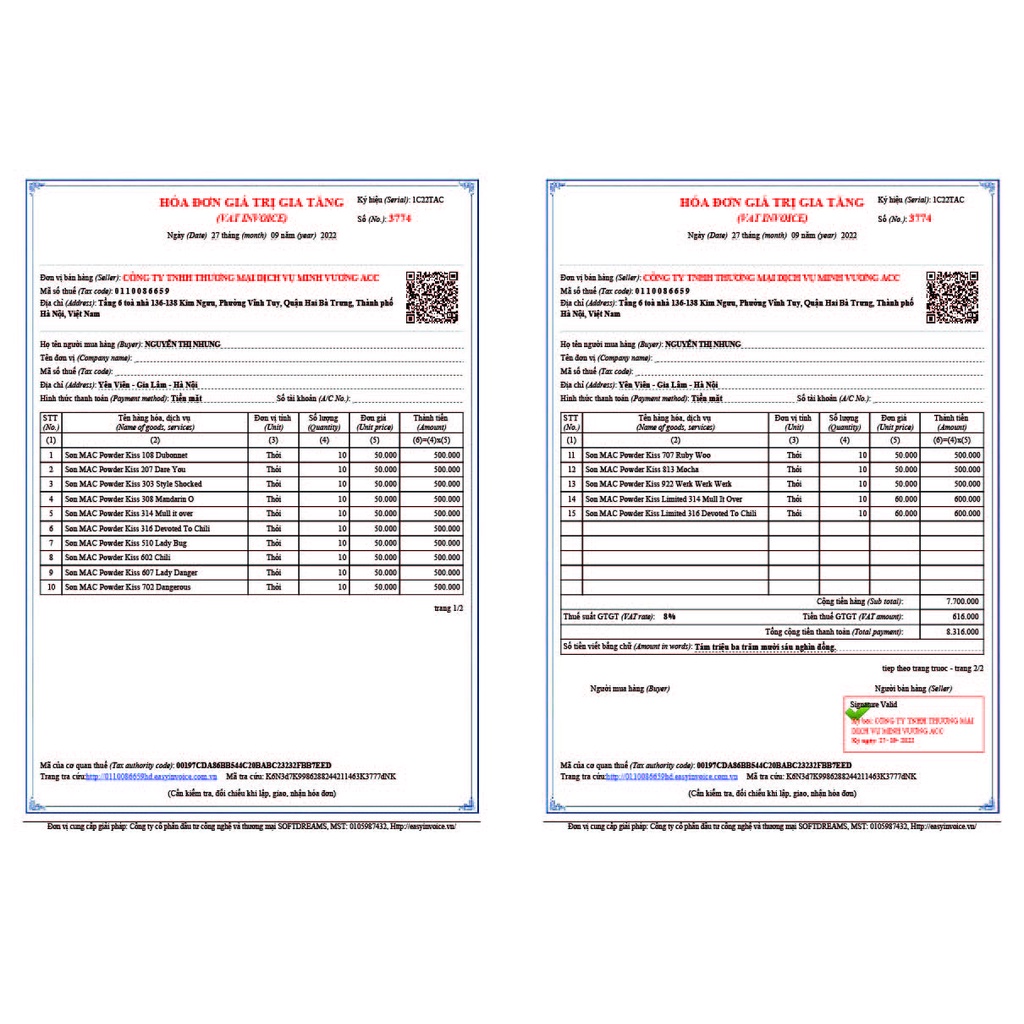 Son MAC Chính Hãng, Matte, Rettro Matte, Powder Kiss, Liquid , đầy đủ các màu full box, có bill