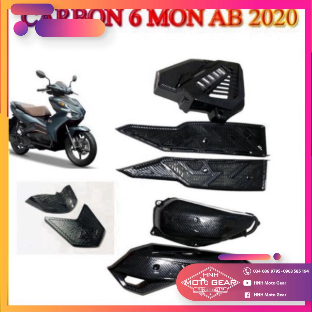 Ốp Carbon Cho Air Blade ( AB ) 2020 - Bộ 5 Và 6 Món