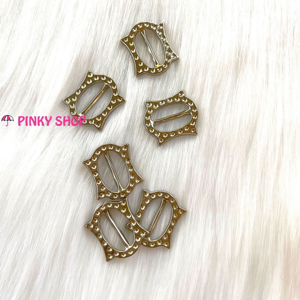 Khoen tăng giảm hình oval, tăng đô điều chỉnh 1.9cm màu vàng, phụ kiện dây đeo túi xách balô Pinky Shop mã KTGKV1