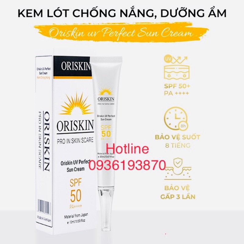 ✅ Kem Chống Nắng Oriskin UV Perfect Sun Cream  [CHÍNH HÃNG] ❤ Nâng Tone Da Dùng Cho Cả Da Dầu Mụn Nhạy Cảm