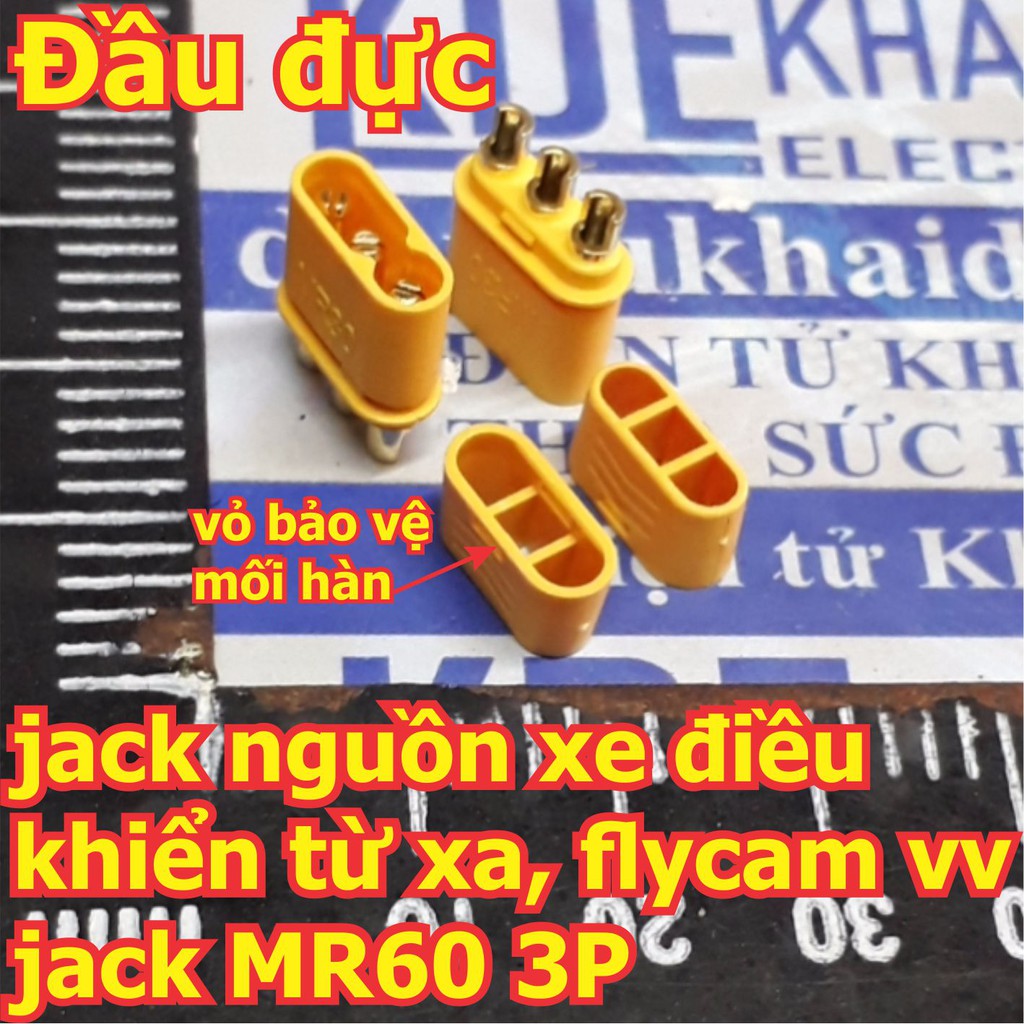 bộ đầu đực + cái jack nguồn động cơ dòng cao vv jack MR MR30, 3 chân 3P kde5934