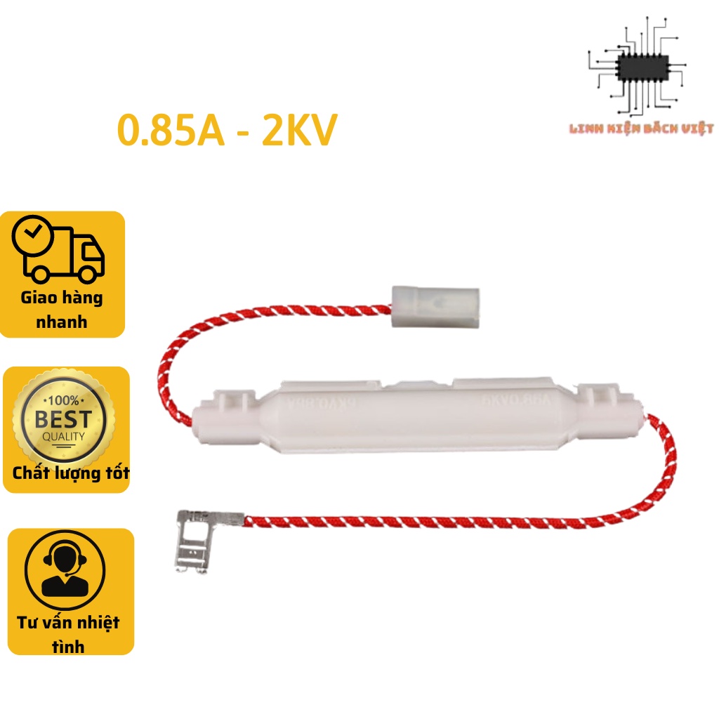 Cầu chì cao áp lò vi sóng 0.85A-5kV(hộp trắng) chất lượng tốt