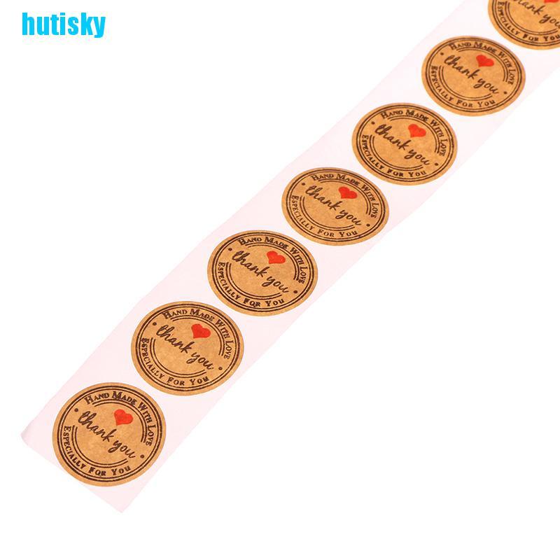 hutisky 500 thank you stickers mini diy craft red heart round gift lable wedding favours KUI