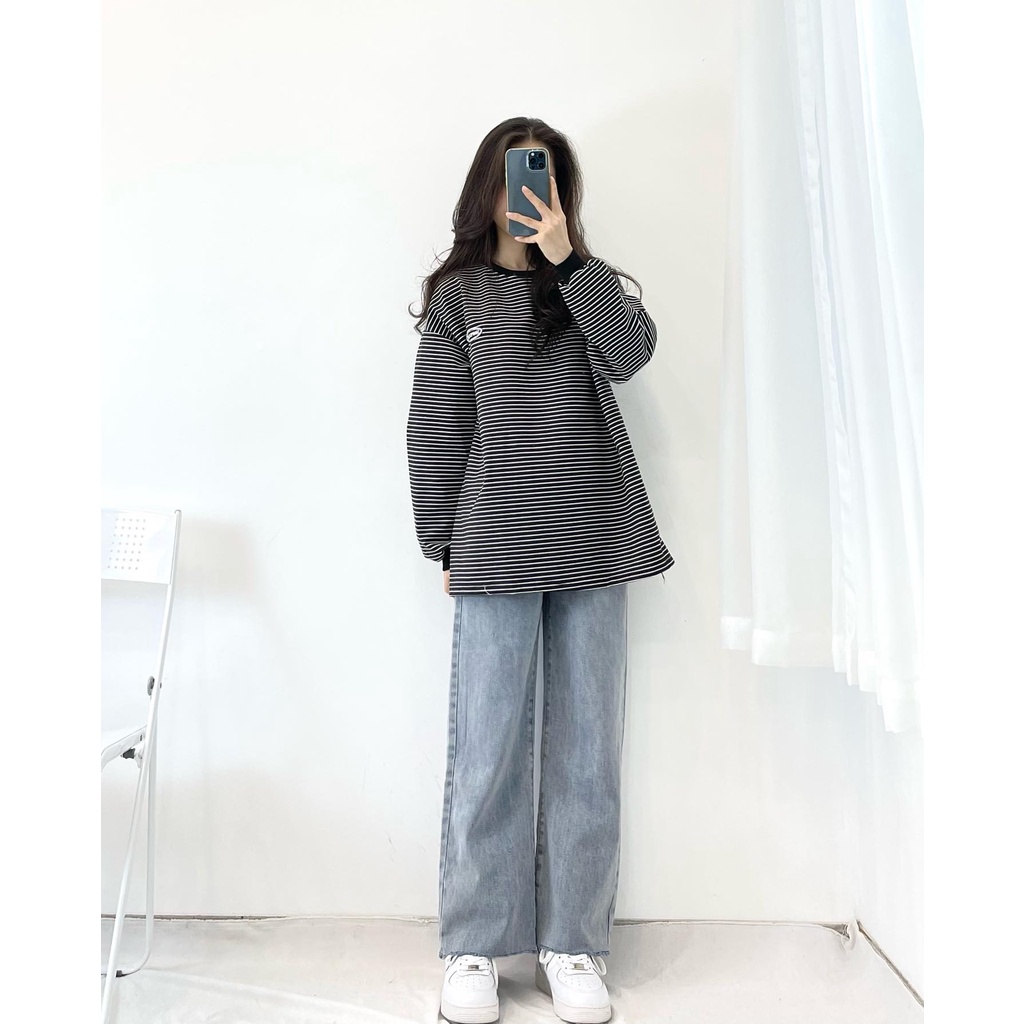 (FREESHIP) áo thun dài tay kẻ sọc nhỏ miho.house