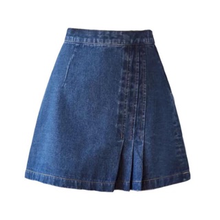 Oder váy bò jean xếp ly qc ( sẵn xanh size S)