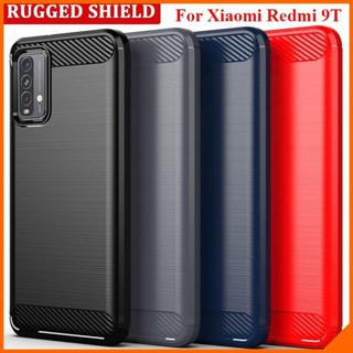 [1 Đổi 1] Ốp lưng dẻo Xiaomi Redmi 9T 2021 vân sợi cacbon chống sốc Rugger Amor