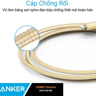 Cáp Lightning bện nylon ANKER Powerline+ (chuẩn Apple MFi) - dài 0.9m [Có Bao Da]