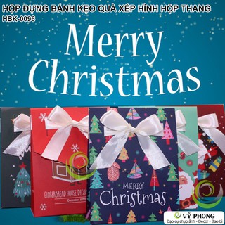 HỘP GIẤY ĐỰNG BÁNH KẸO XẾP HÌNH THANG ĐỰNG QUÀ CÁC DỊP LỄ TẾT NOEL GIÁNG SINH PHONG CÁCH HÀN HBK-0096