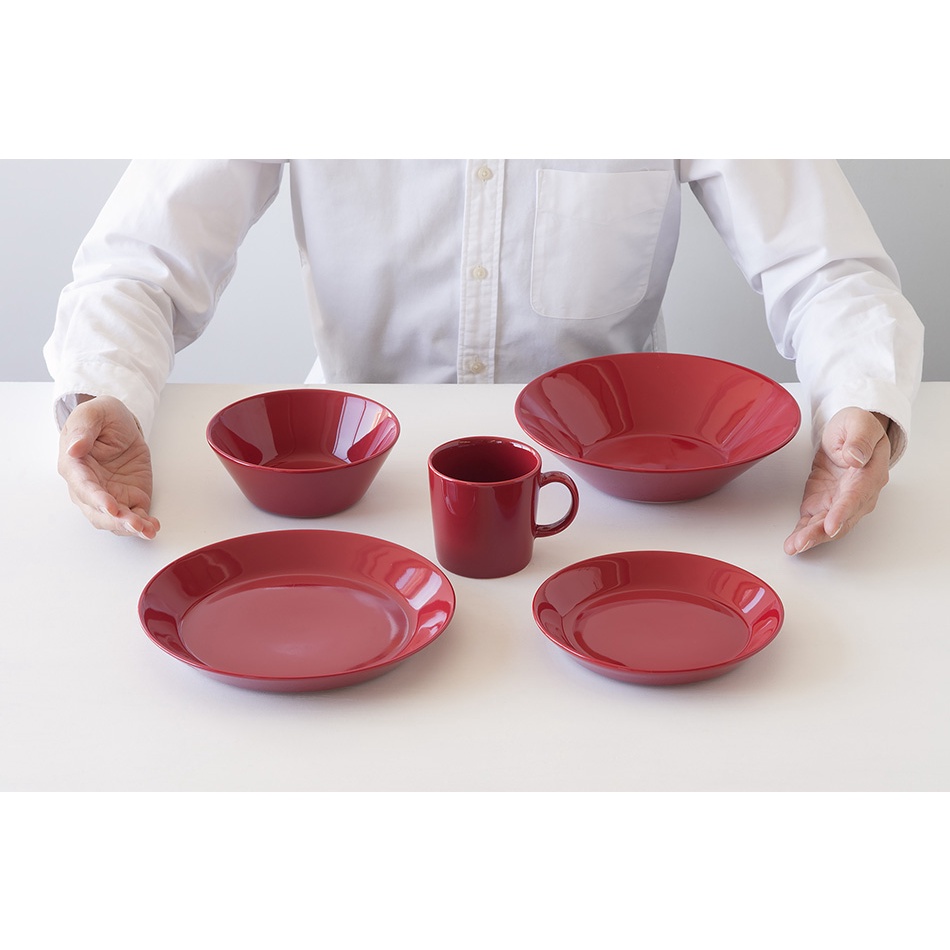 Bát đĩa sứ Teema Iittala Phần Lan cao cấp màu đỏ