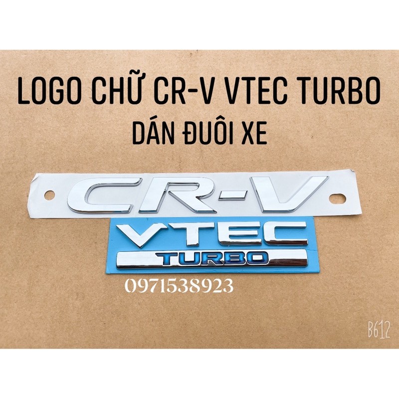 logo chữ CR-V VTEC TURBO dán đuôi xe CRV