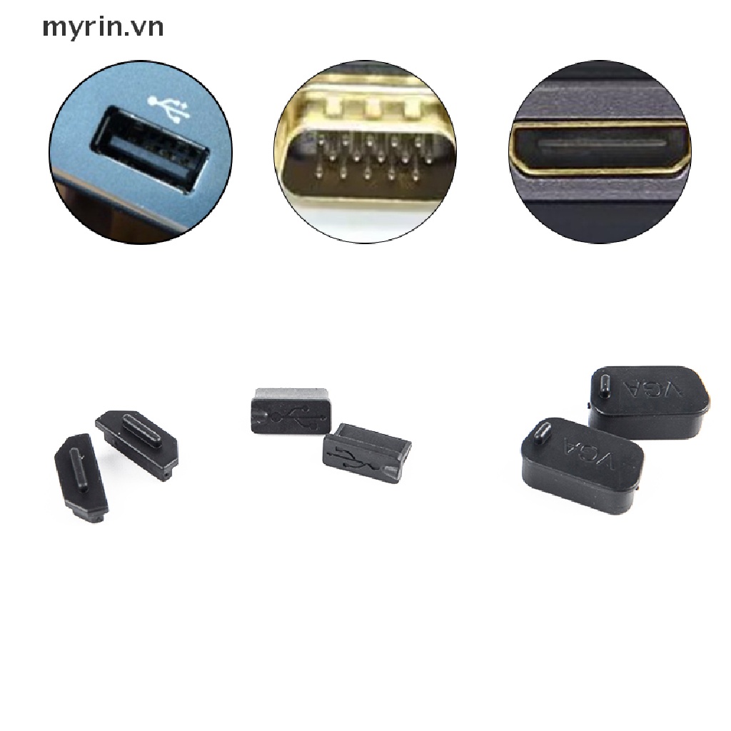 Bộ 10 Nắp Cao Su Bảo Vệ Ổ Cắm USB VGA HDMI