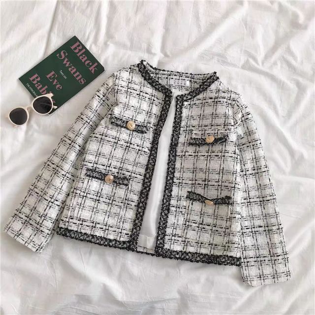 Áo dạ tweed khoác nhẹ nhàng sang chảnh