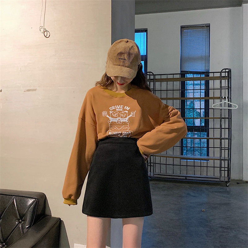 Chân Váy Dạ Corduroy Skirt Women's New Skirt Loose Temperament Short Skirt High Waist A-line Skirt | BigBuy360 - bigbuy360.vn