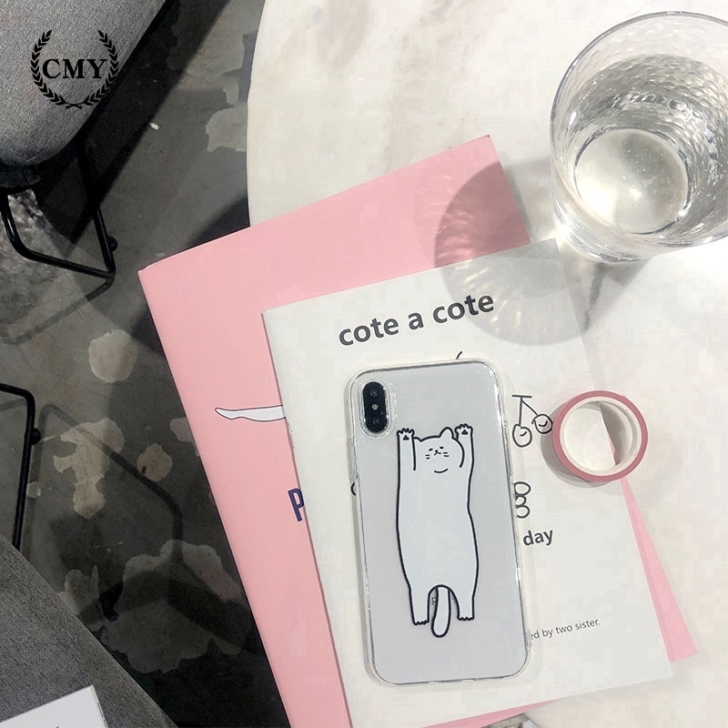 Ốp điện thoại trong suốt in hình mèo cho iPhone11/11Pro 11pro Max X XR XS XS MAX 78 plus SE | BigBuy360 - bigbuy360.vn