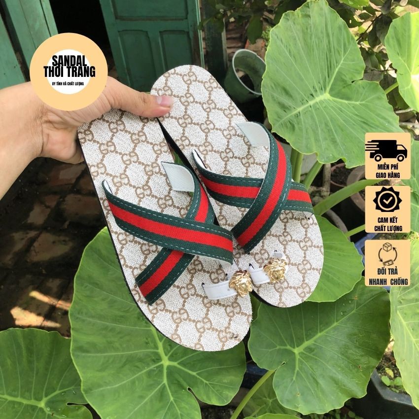 Dép sandal nữ xỏ ngón, Dép sỏ ngón [ẢNH THẬT 100%] F87 xanh/kem Full size 30-44 Nam nữ SANDALTHOITRANG