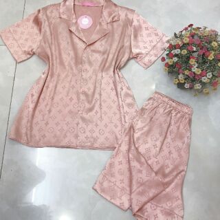 Bộ pijama đùi lụa gấm
