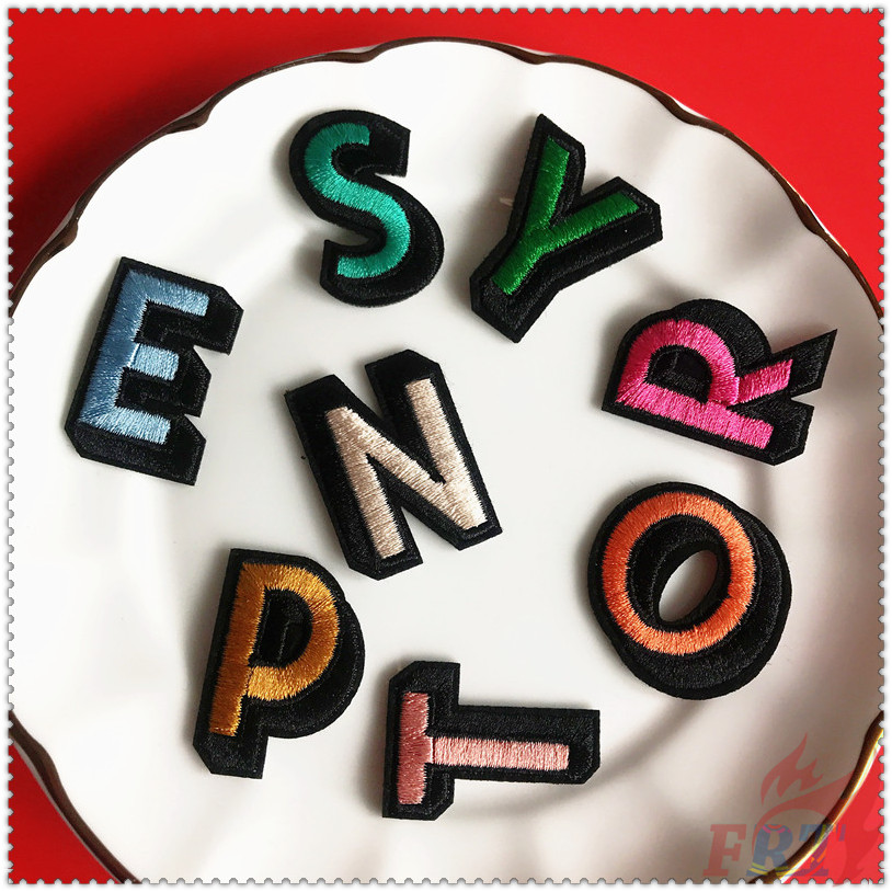 ✿ Colorful English Letters Iron-on Patch ✿ 1Pc Diy Embroidery Patch Sew on Iron on Badges Patches