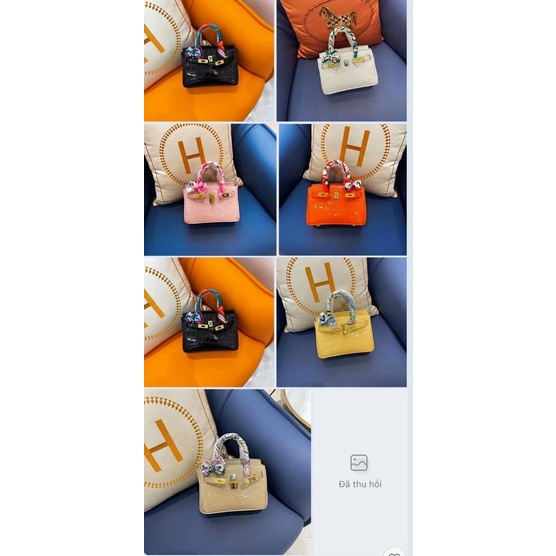 Túi xách nữ Hm da bóng size 20 Tặng khăn