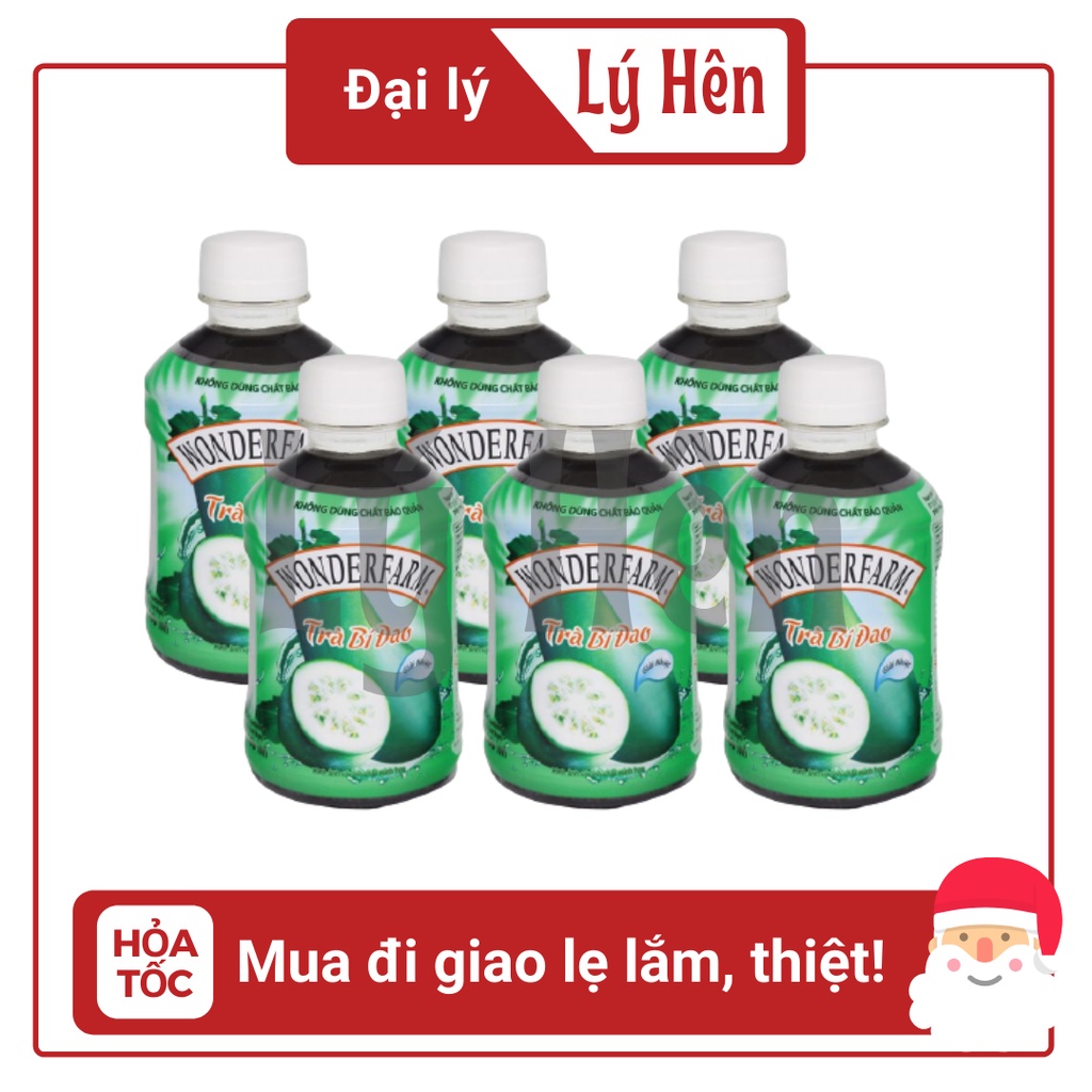 Lốc Chai Trà Sâm Bí Đao Wonderfarm Chai Nhựa PEP Nhỏ 280ml Date Luôn Mới