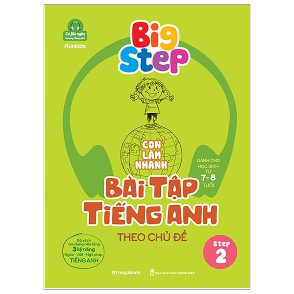 Sách Mega - Combo Big Step - Con Làm Nhanh Bài Tập Tiếng Anh Theo Chủ Đề (Step 1 Và 2) (Bộ 2 Tập)