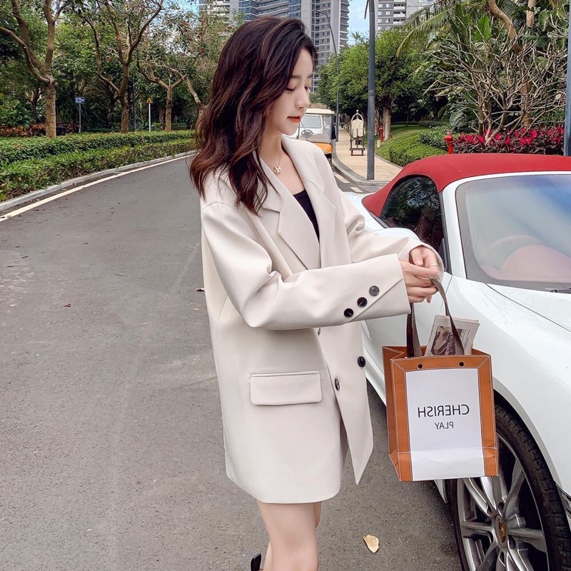 Áo Khoác Blazer Nữ Dáng Suông Rộng Phong Cách Hàn Quốc Mã RB025