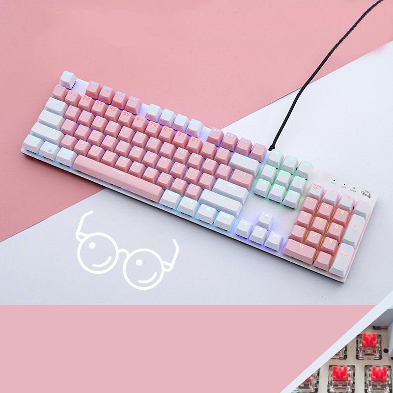 Bàn phím cơ K1 trục Đỏ Pro Crack 104 phím ánh sáng cầu vòng 7 màu, 20 chế độ nháy dành cho máy tính, laptop