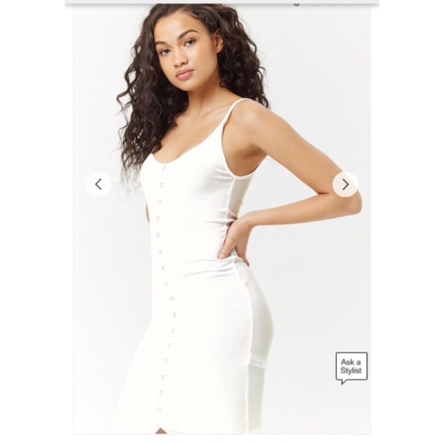 Đầm body 2 dây nữ Forever 21 Auth chuẩn, sẵn màu trắng săn sale 60%, kèm hình thật AMGOBET