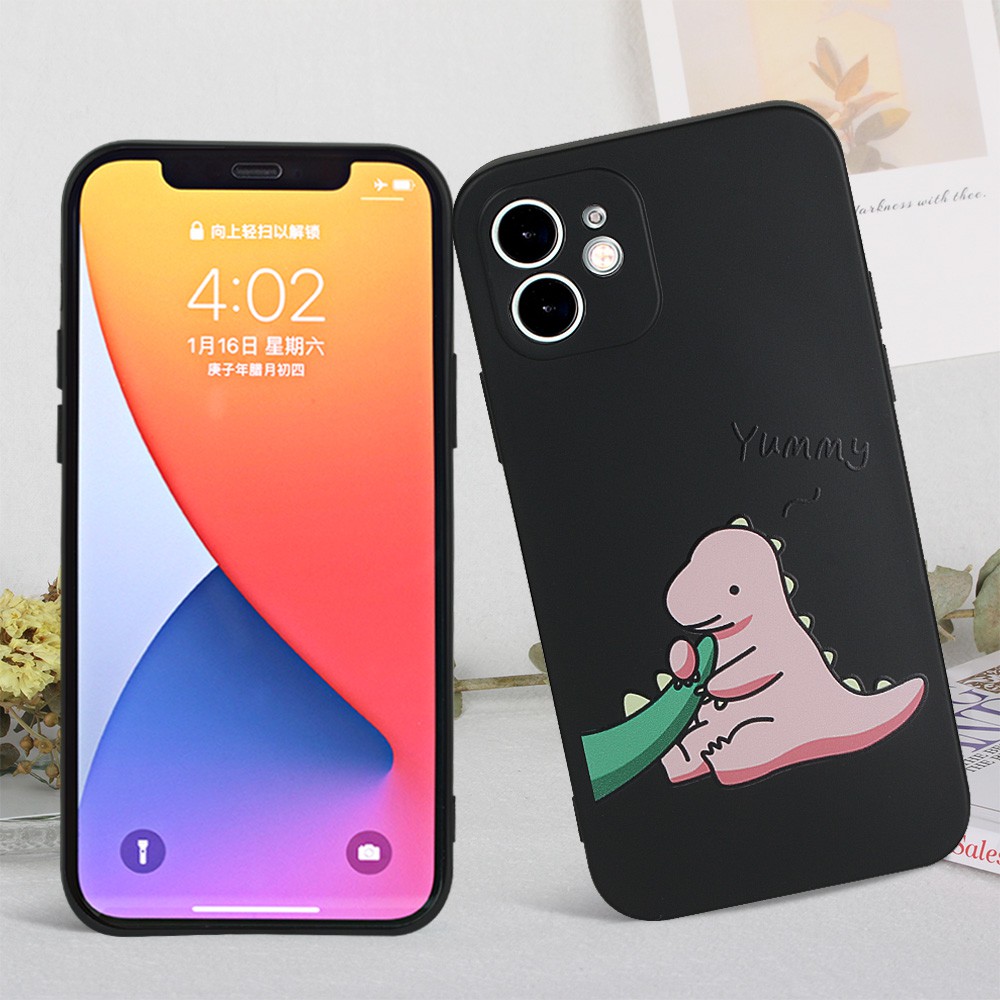 Ốp lưng JURSUE mềm hoạt hình cặp đôi dễ thương đẹp cho iPhone 13 12 11 Pro Max SE 2020 X XR XS ip 8 7 6 6S Plus kute Y12